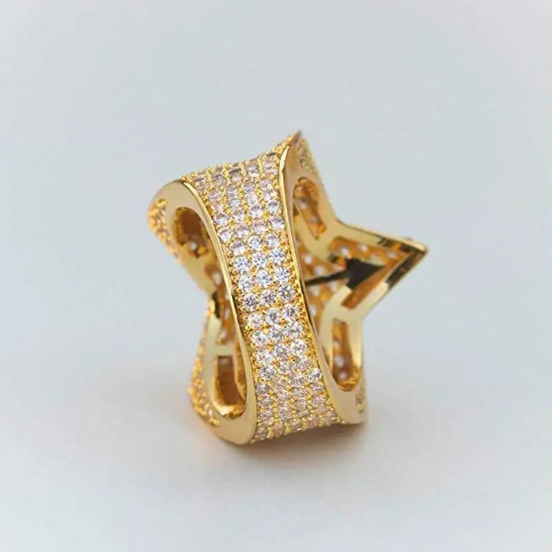 Hip Hop Rock Five Star Rings