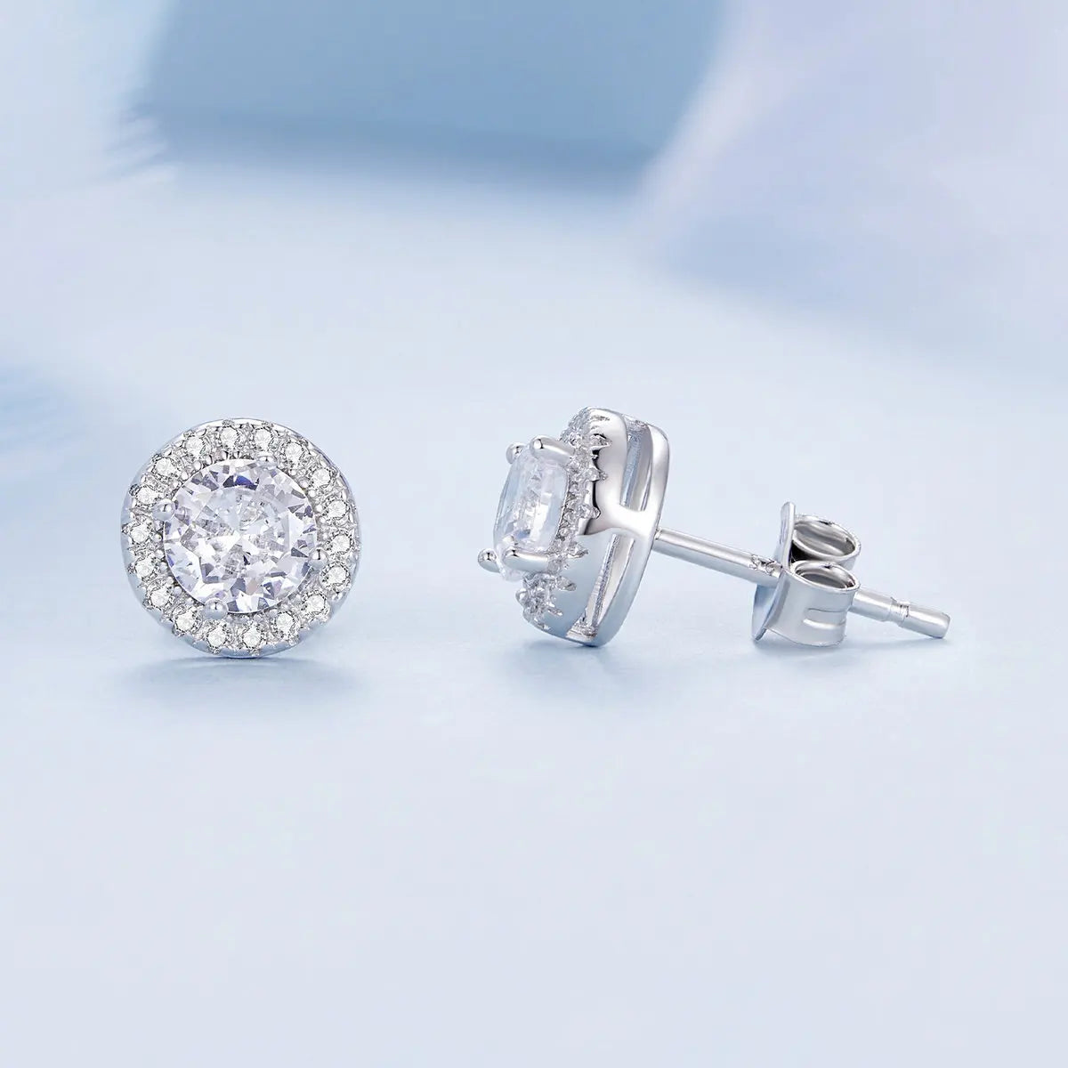 Miami Ice Vvs Halo Stud Earrings 2.4ctw - White Gold Vermeil