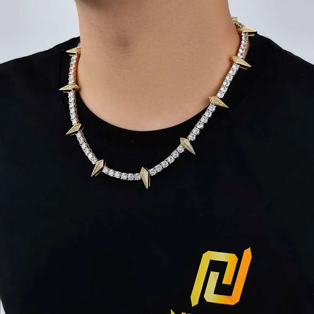 Miami Ice Thorn Moissanite Tennis Chain - Gold Vermeil