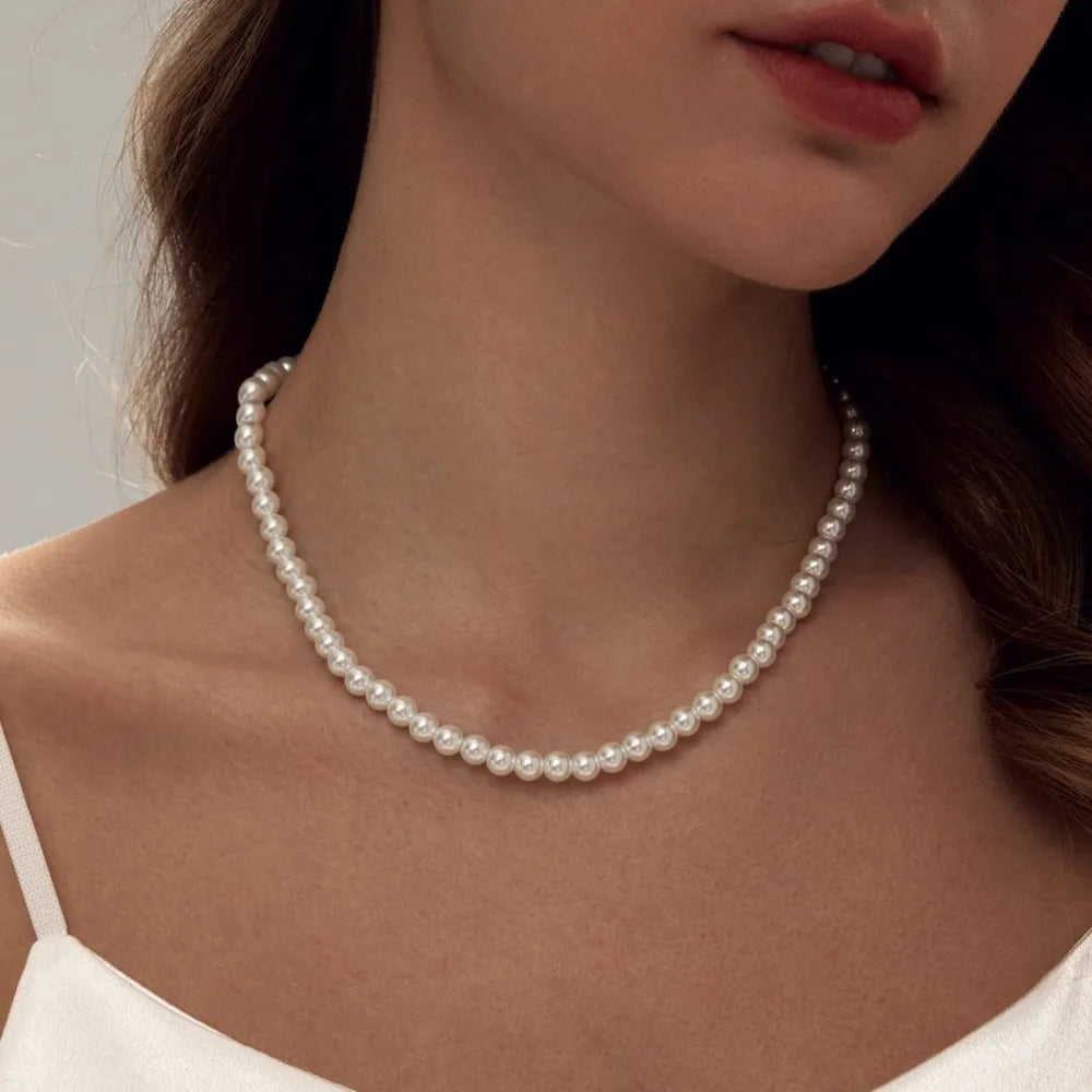 Miami Ice 6mm Pearl Necklace - White Gold