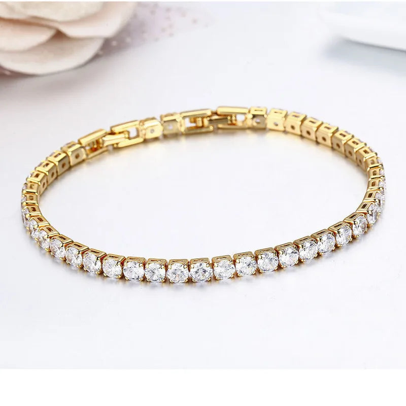 Miami Ice 7mm Clustered Tennis Bracelet - Gold