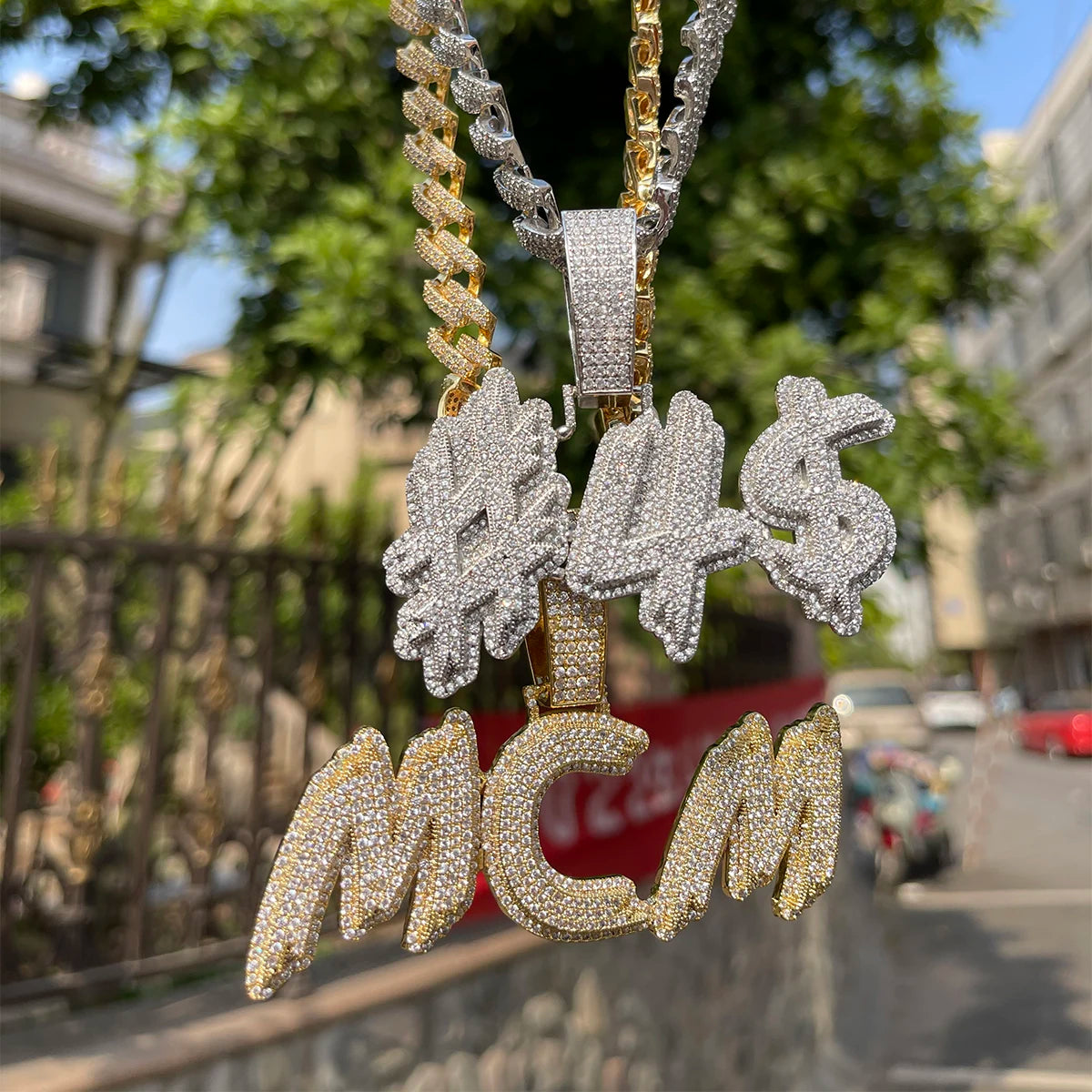 Bubble Letter Personalized Necklace for Men