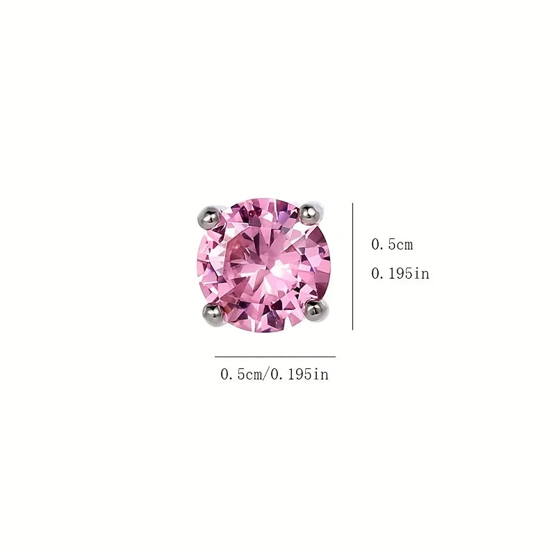 Miami Ice Pink Vvs Round 1ct Earrings - White Gold Vermeil
