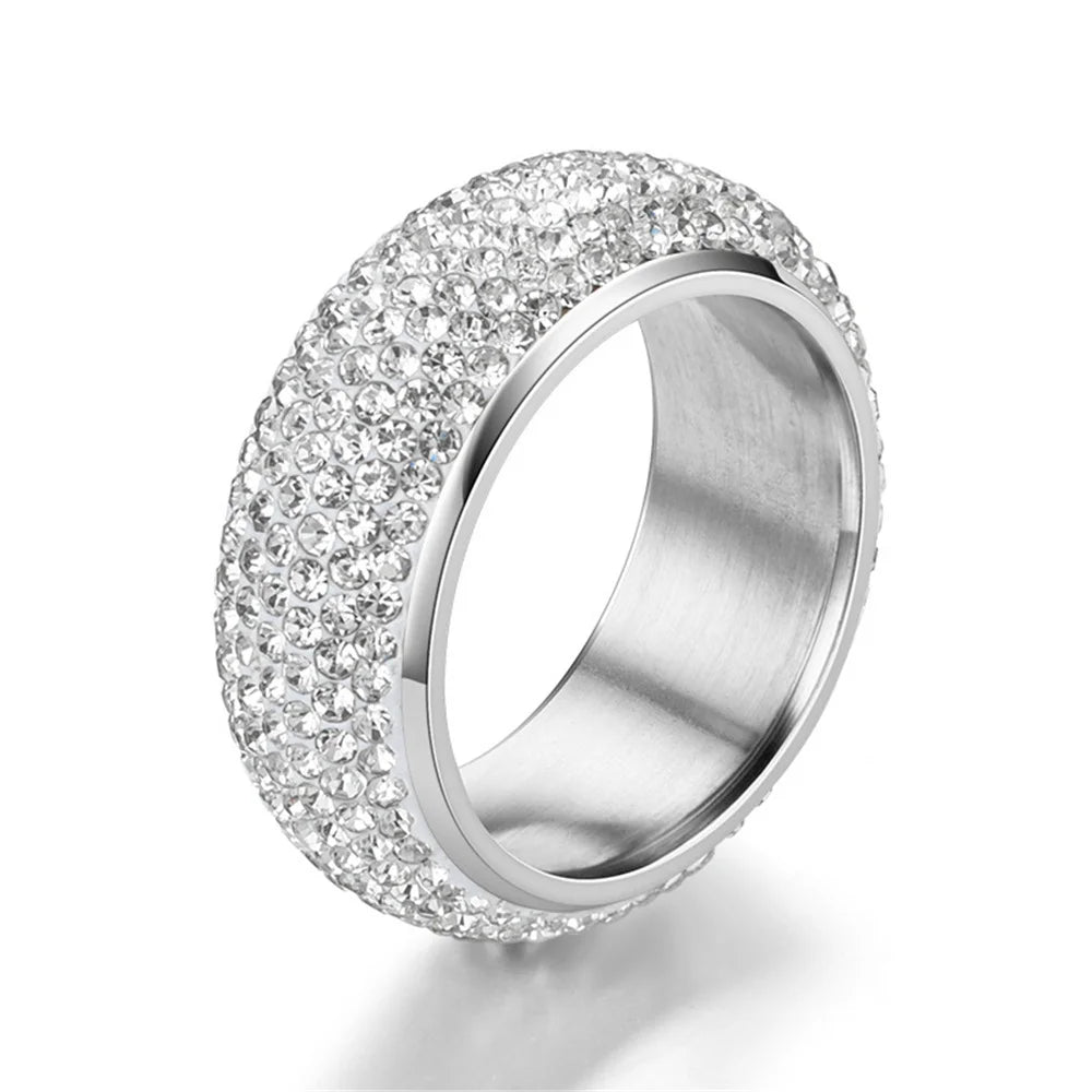 Miami Ice Moissanite 5-Row Band Ring - Vermeil Gold