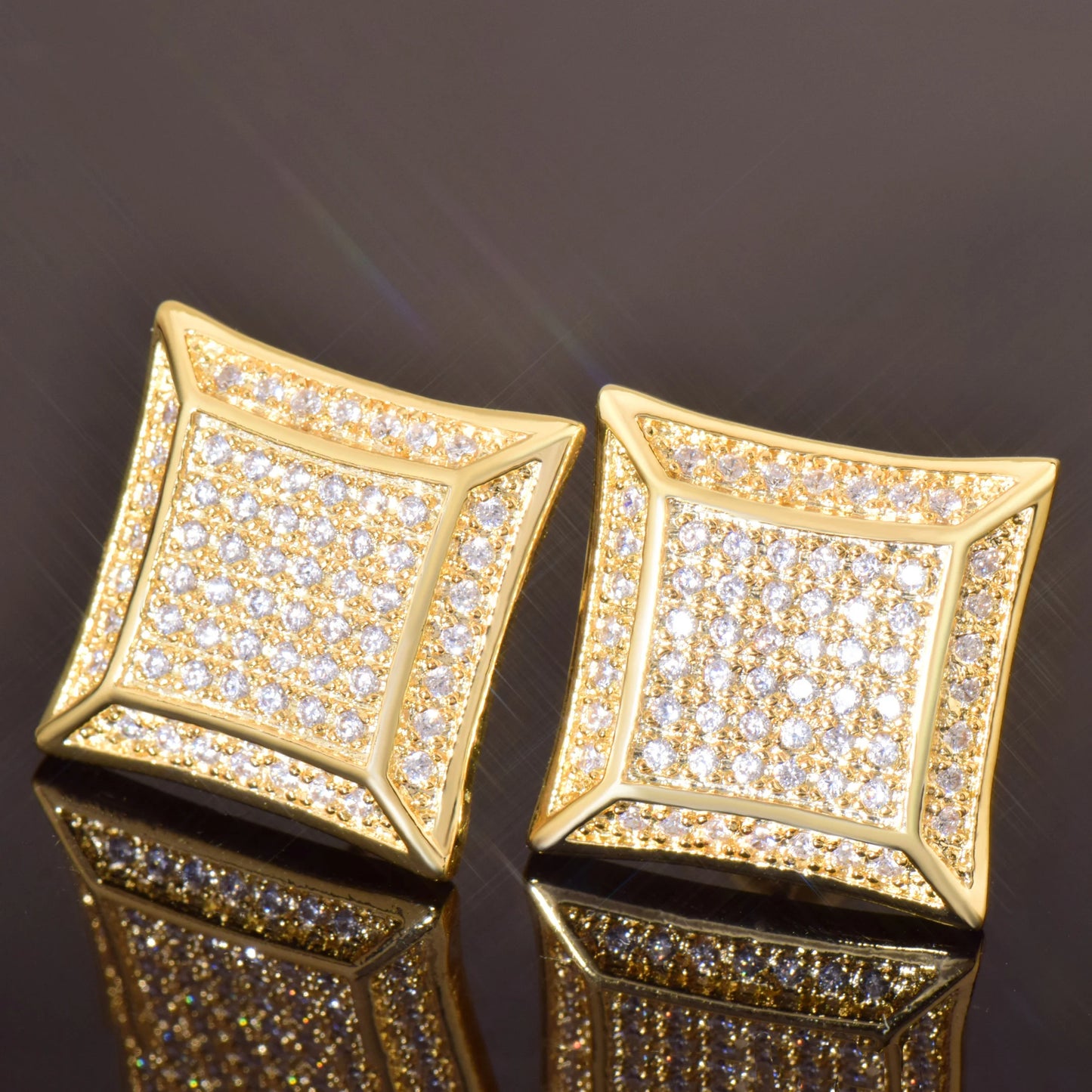 Miami Ice 11MM Sunshine Iced Out Stud Earrings