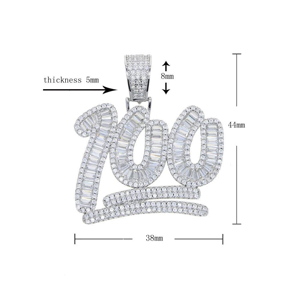 Miami Ice Moissanite 100 Emoji Pendant - Vermeil Gold