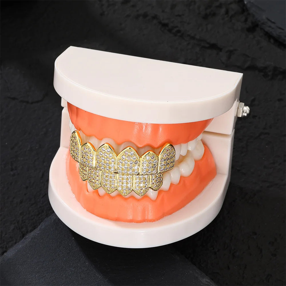 Hip Hop Full Iced Out Teeth Grillz Caps