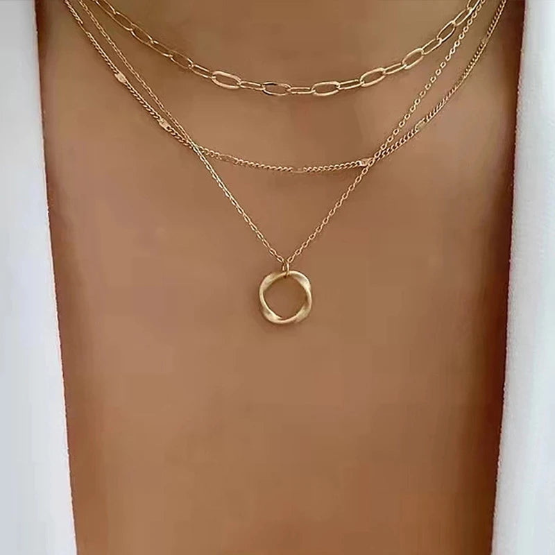 Miami Ice Pearl & Chain Necklace Set - White Gold