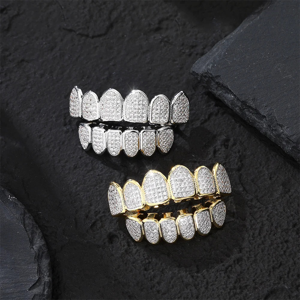 Miami Ice 6 Top and Bottom Iced Out Grillz