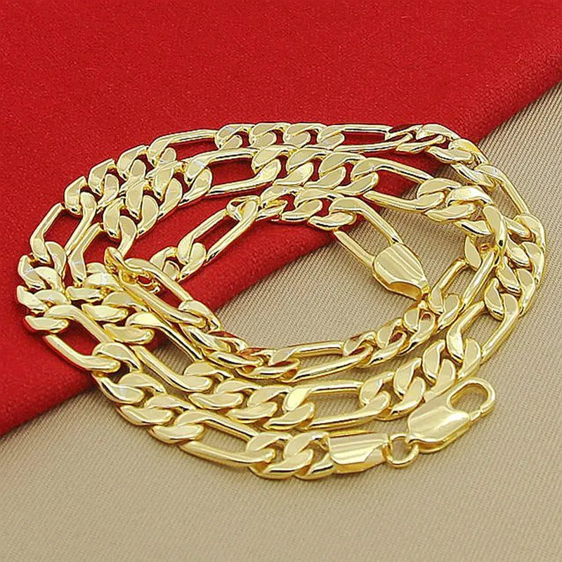 Miami Ice 8mm Figaro Chain Choker Set