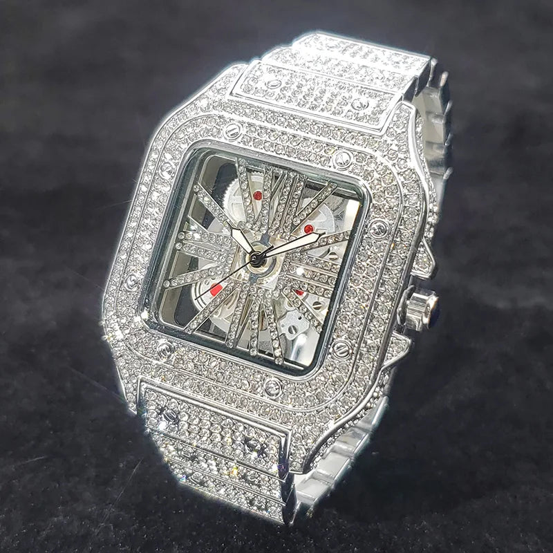 Square Full Diamond Watch for Men
