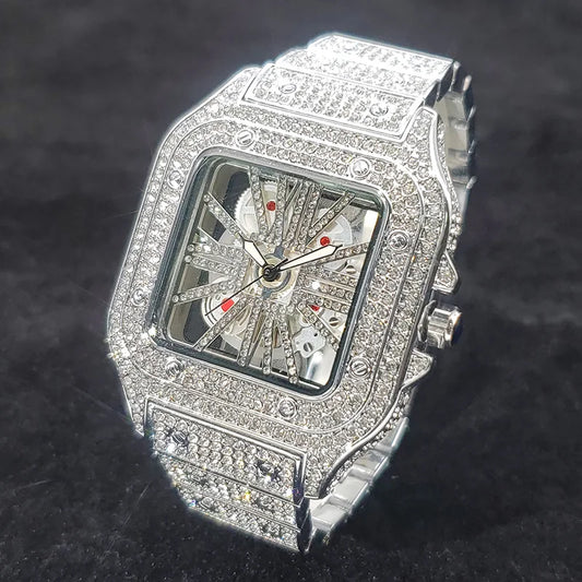Square Full Diamond Watch for Men