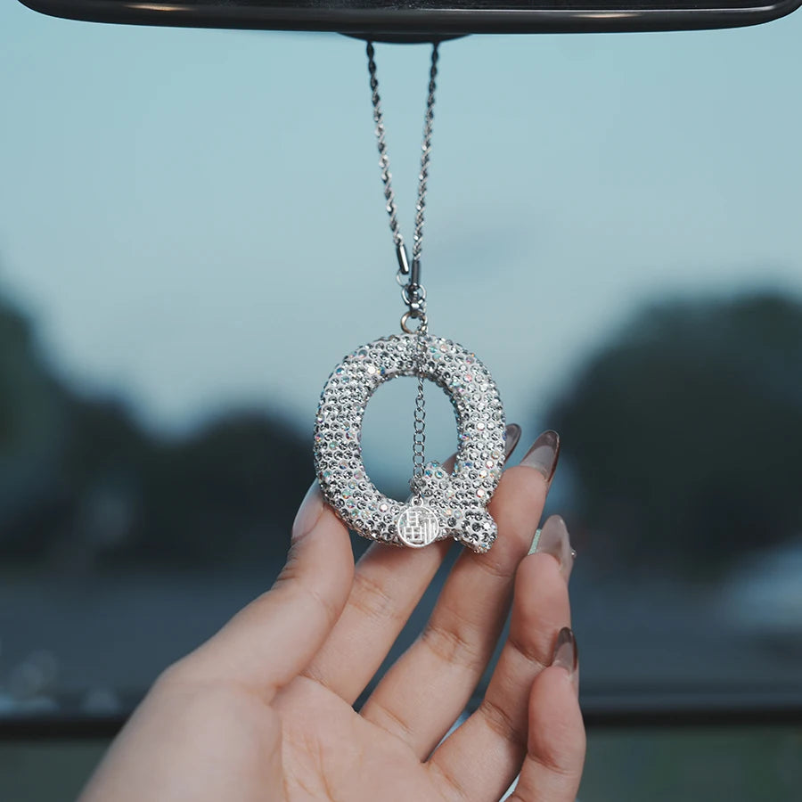 26 Inlaid Artificial Diamond English Letters Pendants