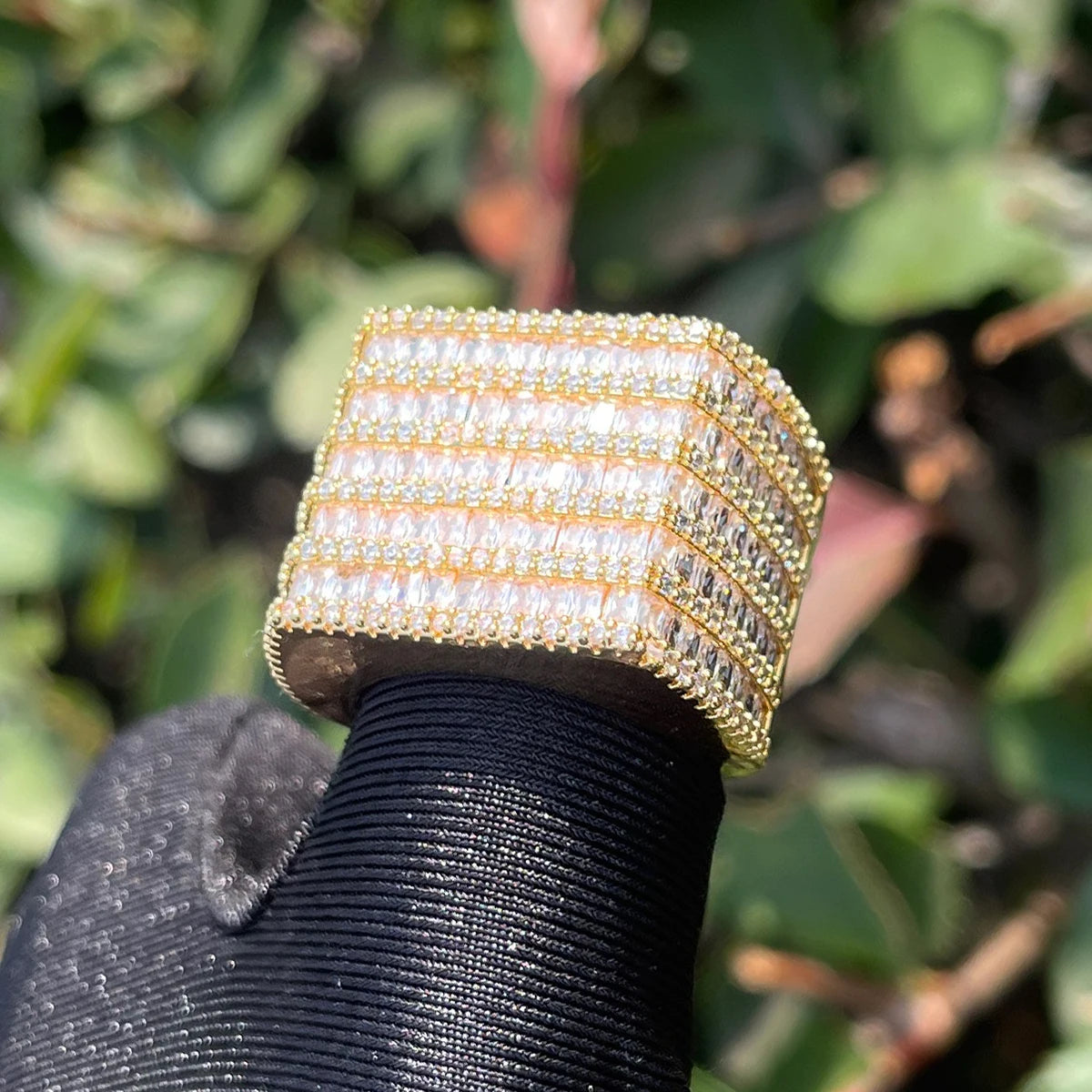 Miami Ice Diamond Rows Iced Out Ring