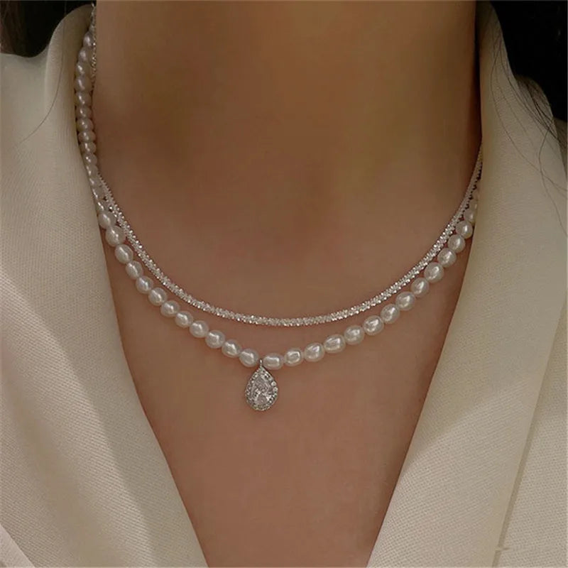 Miami Ice 6mm Pearl + Padlock Necklace