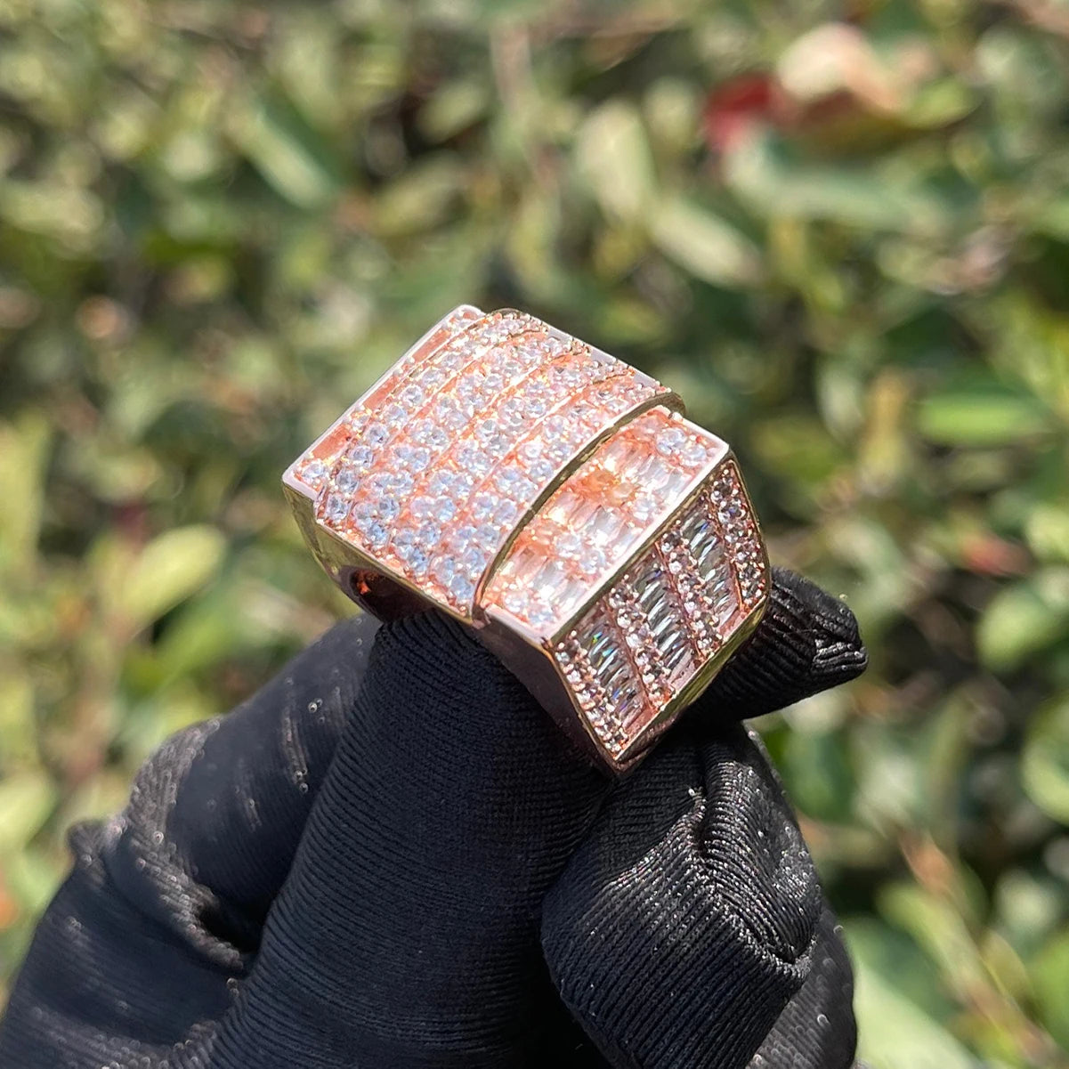 Miami Ice Bricks Iced Out Ring