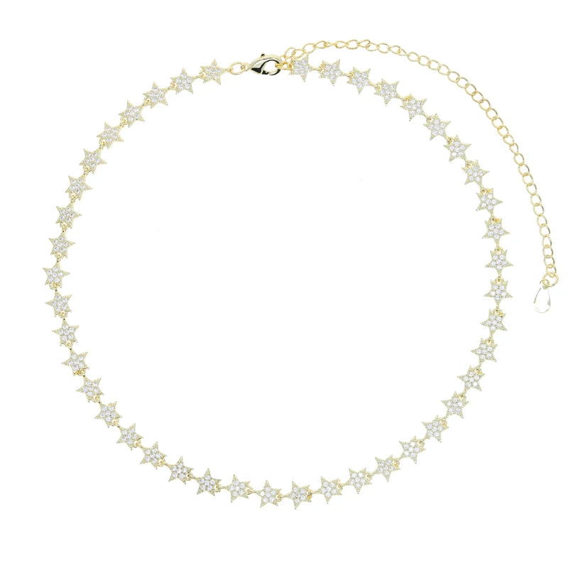 Miami Ice 8mm Iced Star Chain - White Gold