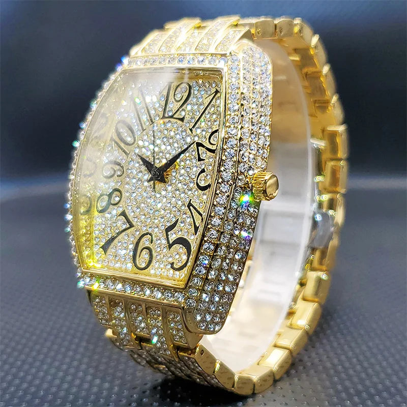 Stainless steel diamond watch