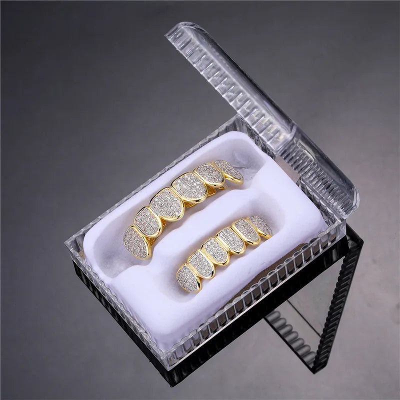 Hip Hop Full Iced Out Teeth Grillz Caps