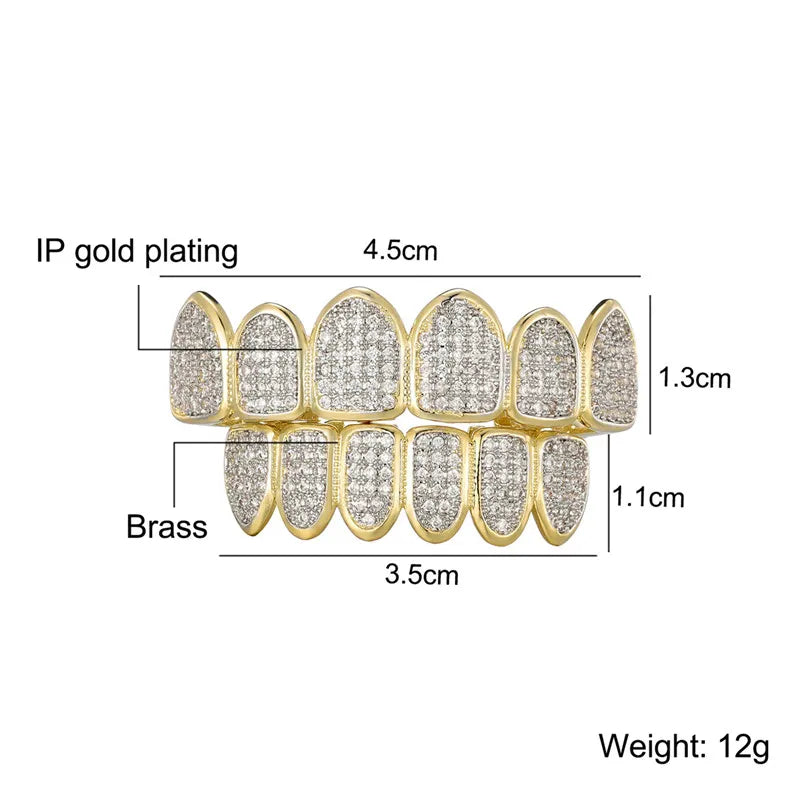 Hip Hop Full Iced Out Teeth Grillz Caps