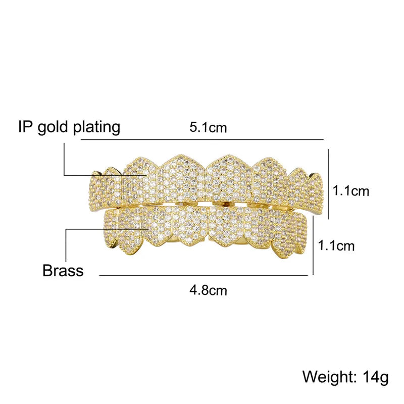 Hip Hop Iced Out Teeth Grill Top/Bottom