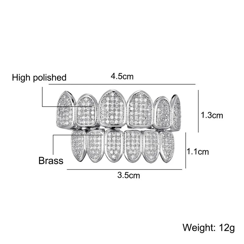 Hip Hop Full Iced Out Teeth Grillz Caps