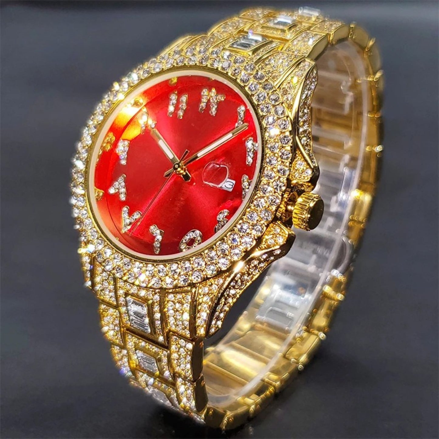 Miami Ice Men's Luxury Iced Out Watch & Bracelet Set
