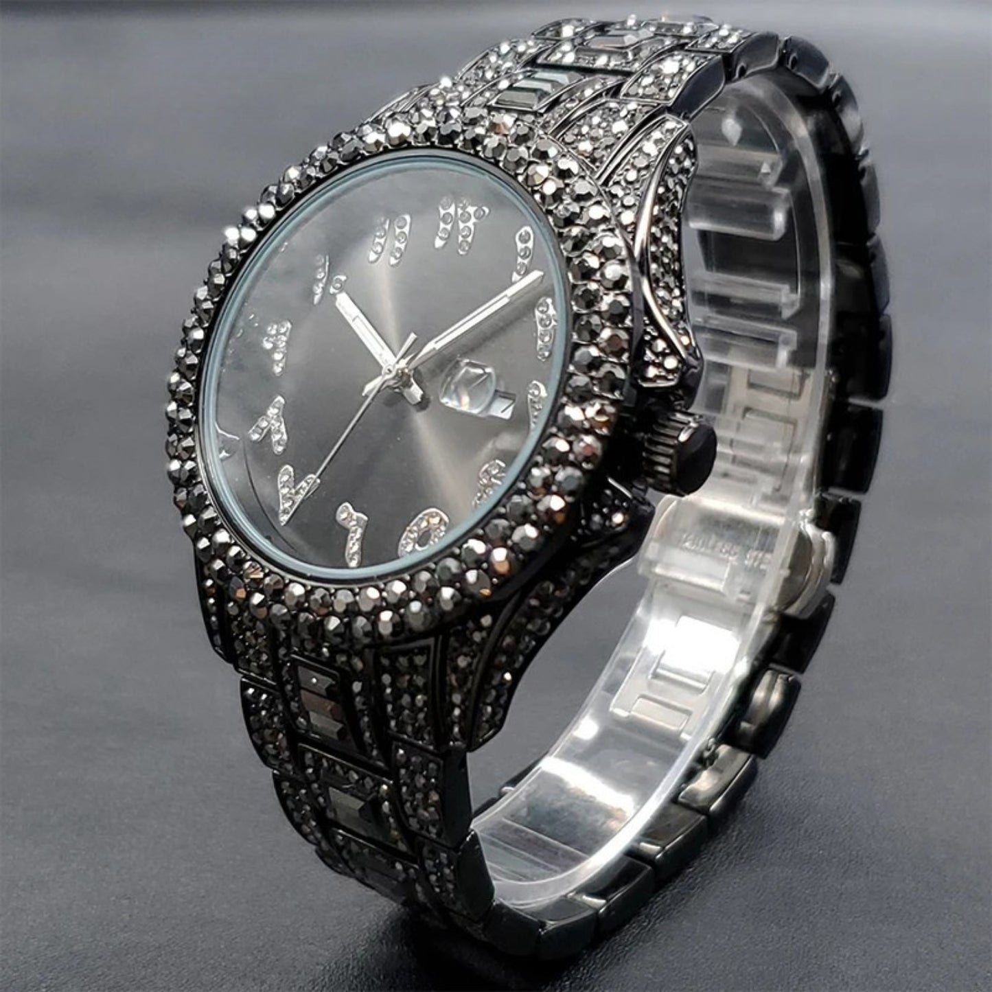 Miami Ice Men's Luxury Iced Out Watch & Bracelet Set