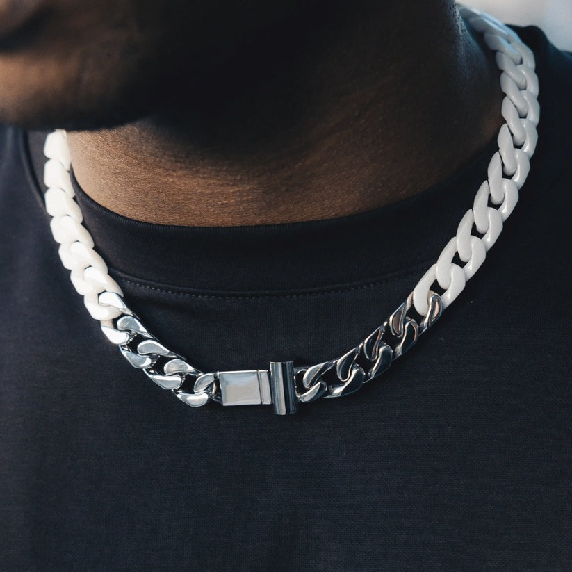 White Gold Cuban Link Necklace