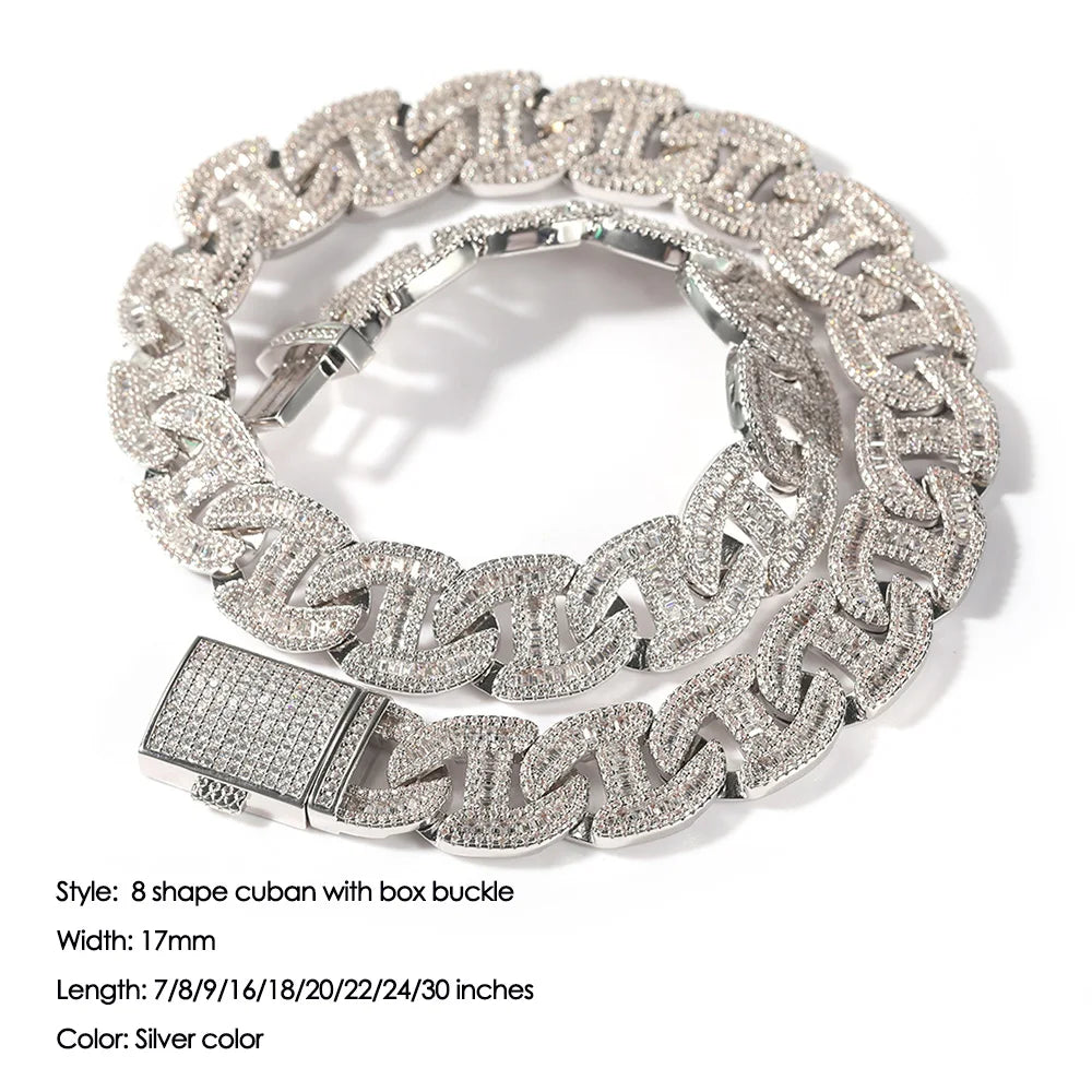 White Gold Iced Baguette Chain