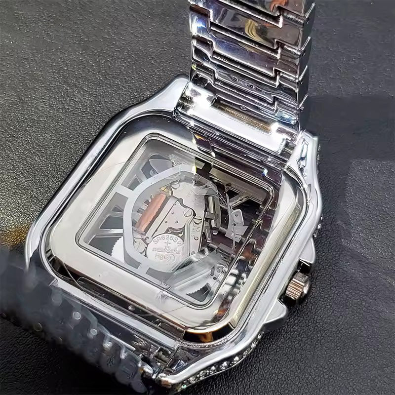 Miami Ice Skeleton Iced Out Watch