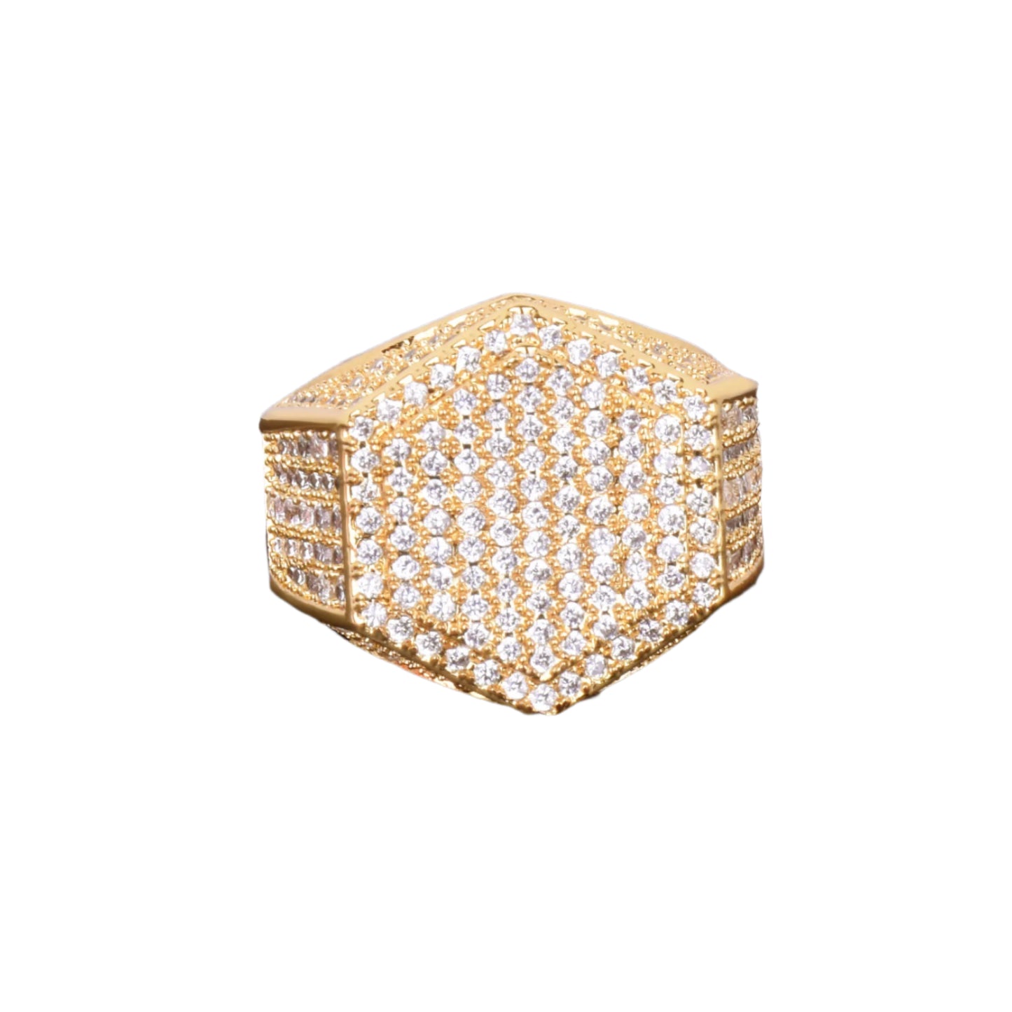 fashionable iced-out ring