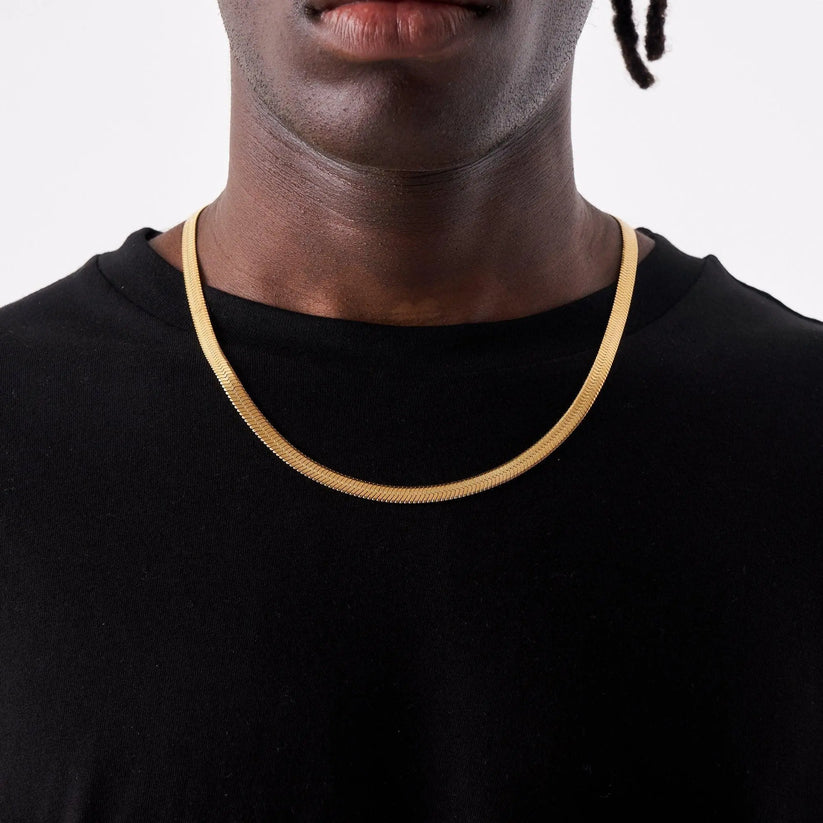 Miami Ice Herringbone Chain - Gold