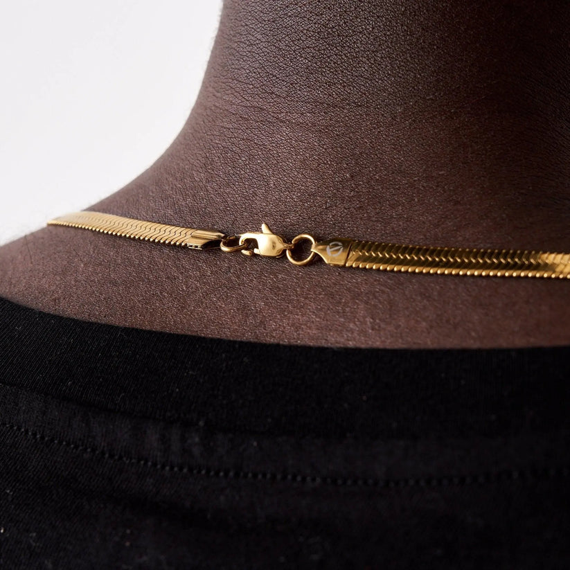 Miami Ice Herringbone Chain - Gold