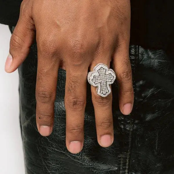 iced-out men's ring
