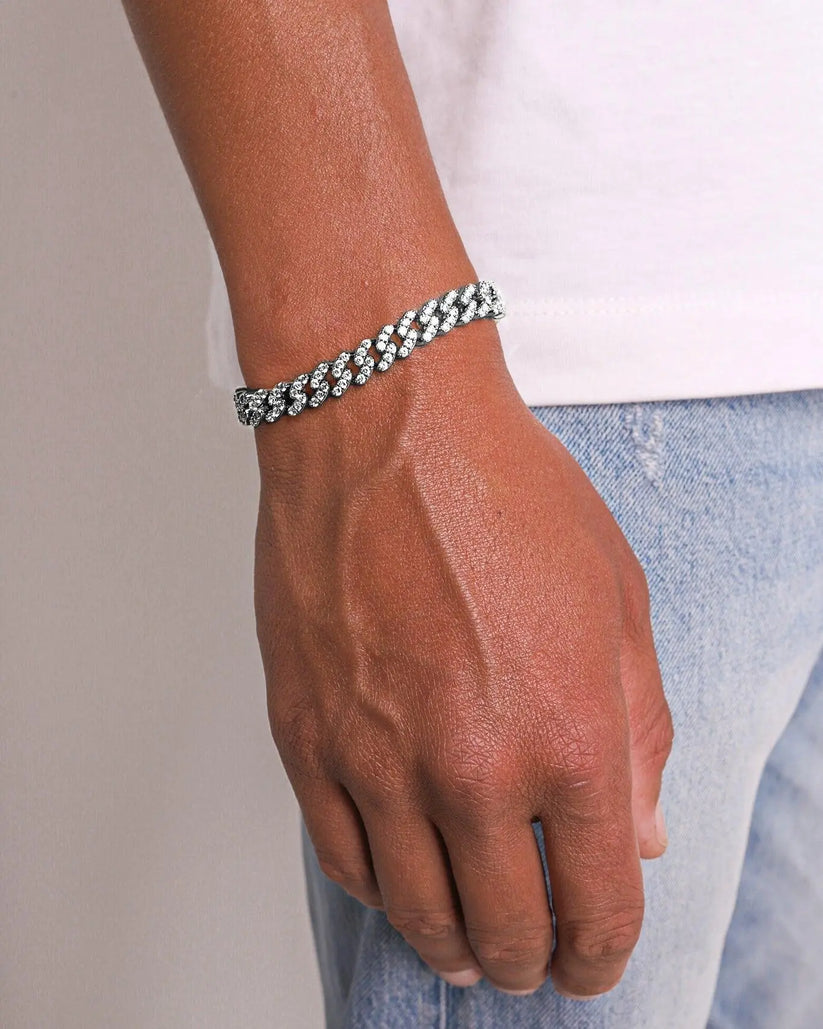 Miami Ice 8MM Bracelet - White Gold