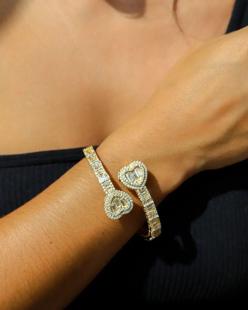 Miami Ice Love Bangle Bracelet - Gold
