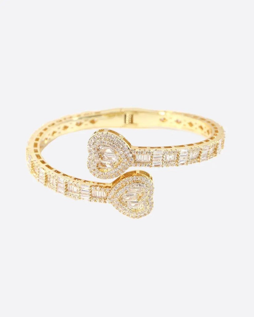 Miami Ice Love Bangle Bracelet - Gold