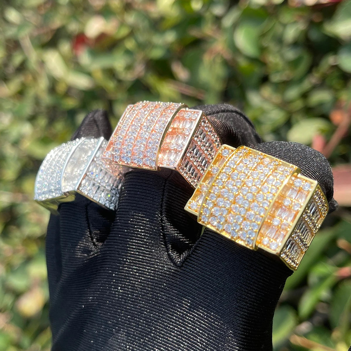 luxury men's bling ring