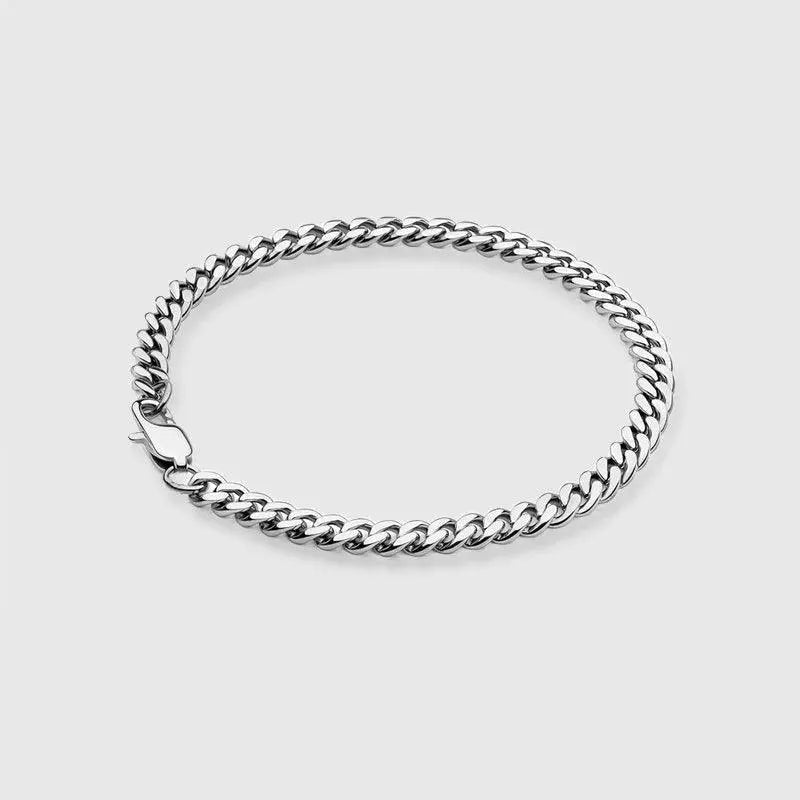Miami Ice 5mm Cuban Link Bracelet - White Gold