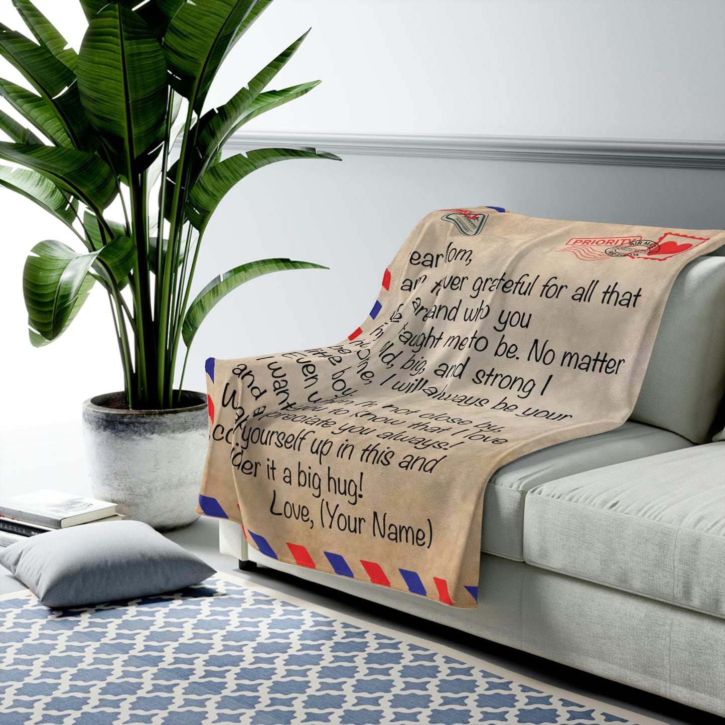 Dear Mom I Appreciate You Mothers Day/Birthday Velveteen 50x60 Plush Blanket