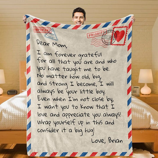 Dear Mom I Appreciate You Mothers Day/Birthday Velveteen 50x60 Plush Blanket
