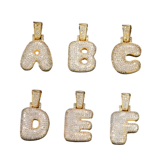 Miami Ice Letter Piece - White Gold