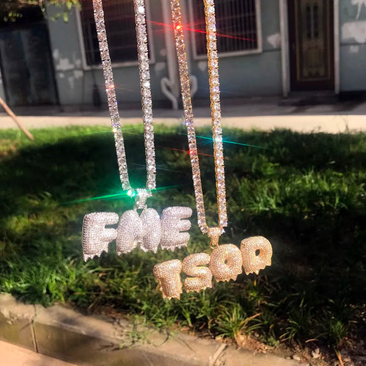 Miami Ice VVS1 Drippy Bubble Custom Pendant - White Gold