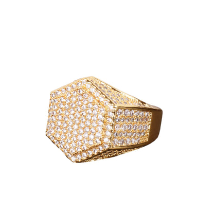 Miami Ice Hexagon Iced Out Ring