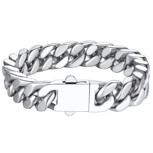 Miami Ice 14mm Prong Link Bracelet - White Gold
