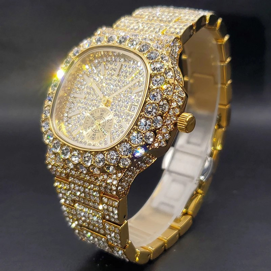 Miami Ice Diamond Iced Out Hip Hop Watch