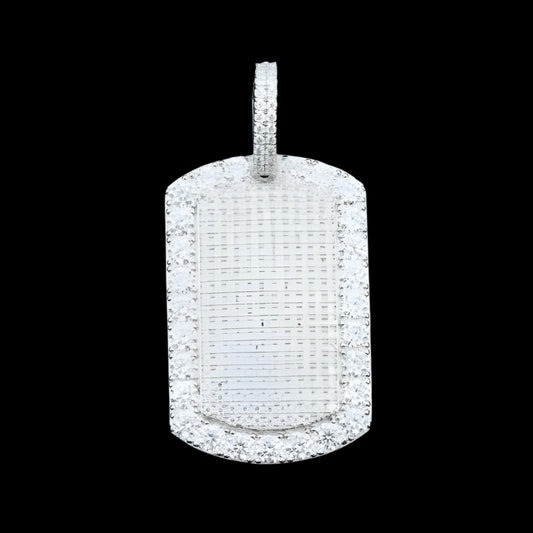 Moissanite dog tag pendant

