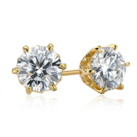 Miami Ice Miami Ice Vvs Round Stud Earrings 5mm - Gold Vermeil