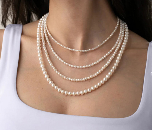 Miami Ice Pearl Necklace - White Gold
